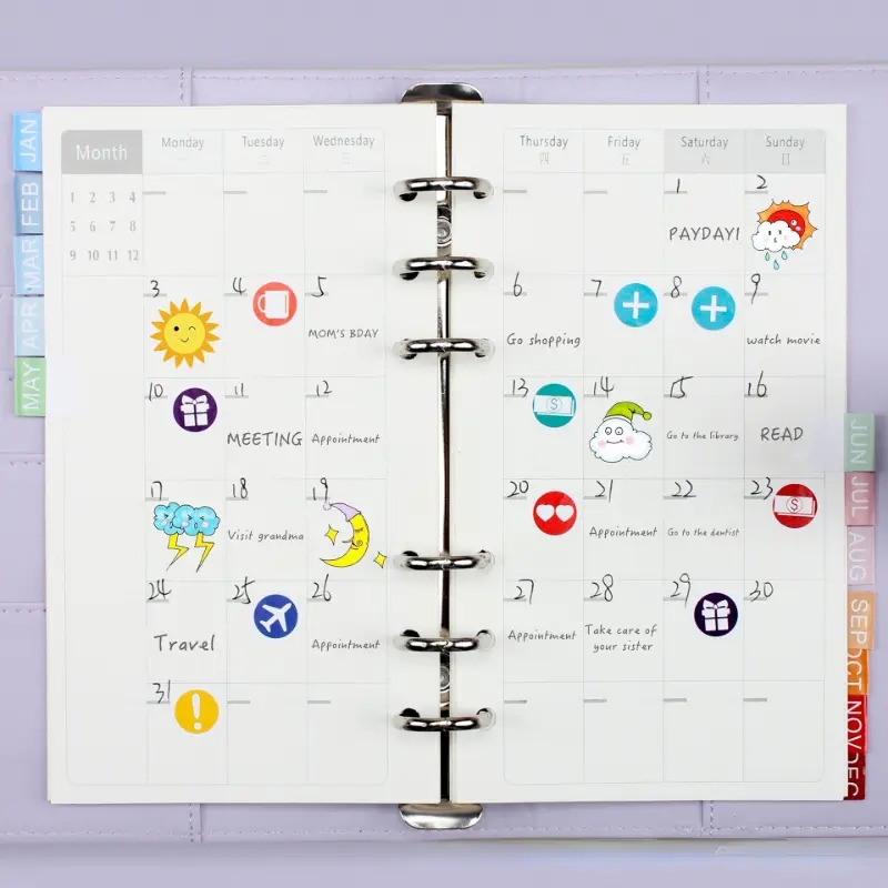 1 pack a6 budget planner savings binder with colorful stickers budget book with bill organizer and expense   finance planner account book to take control of your money 3