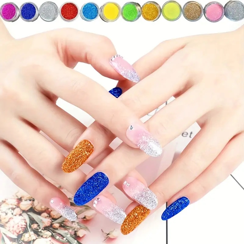 professional acrylic nail kit 12 glitter powders tips decorations tools perfect for diy nail art beginners details 5