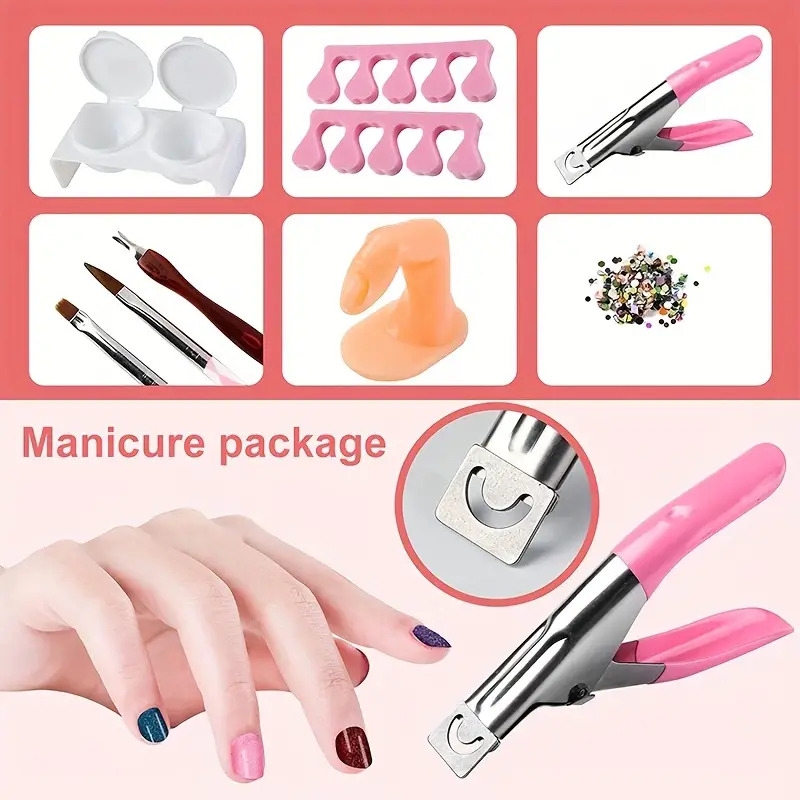 professional acrylic nail kit 12 glitter powders tips decorations tools perfect for diy nail art beginners details 2