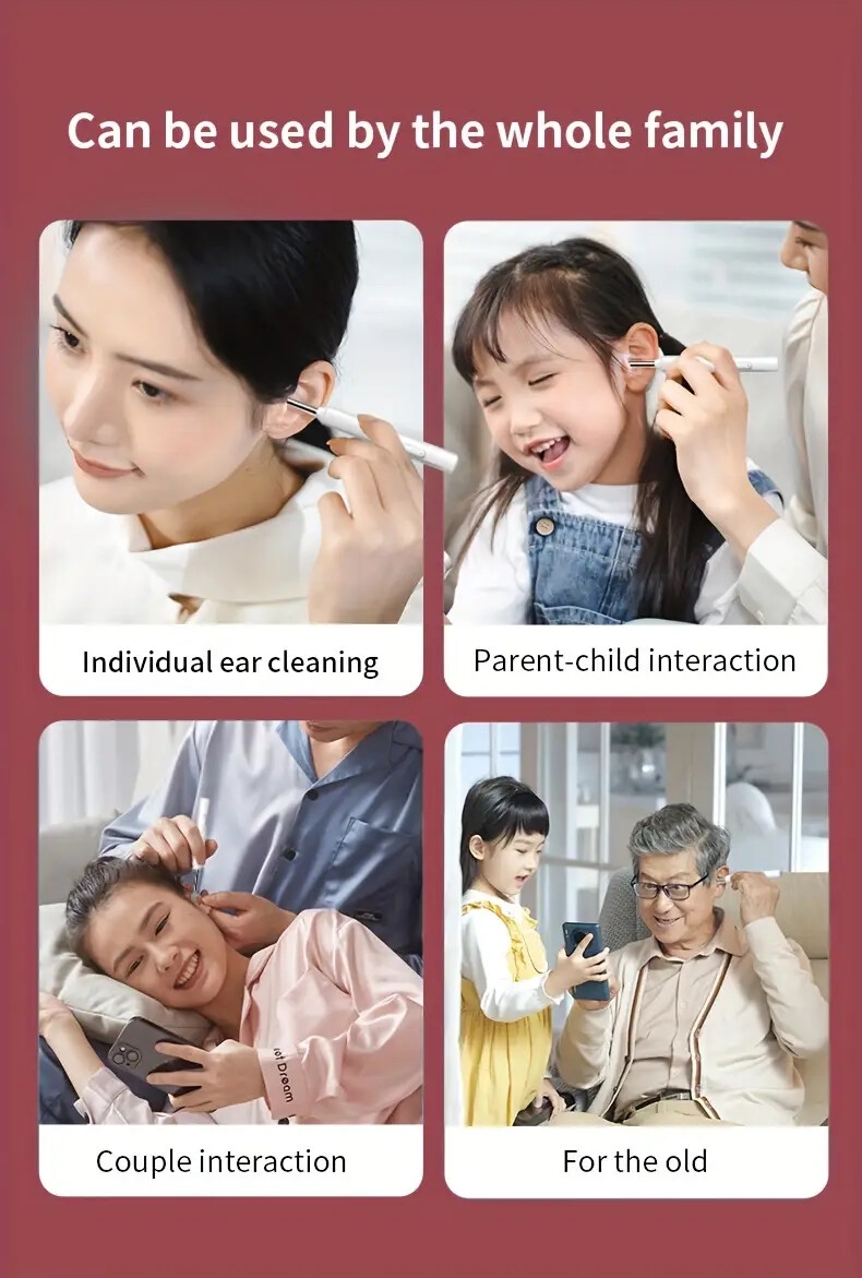 ear wax removal ear cleaning kit with 1080p camera ear cleaner with camera and light ear camera wax removal with 6 ear spoons ear wax cleaner for ios android details 2