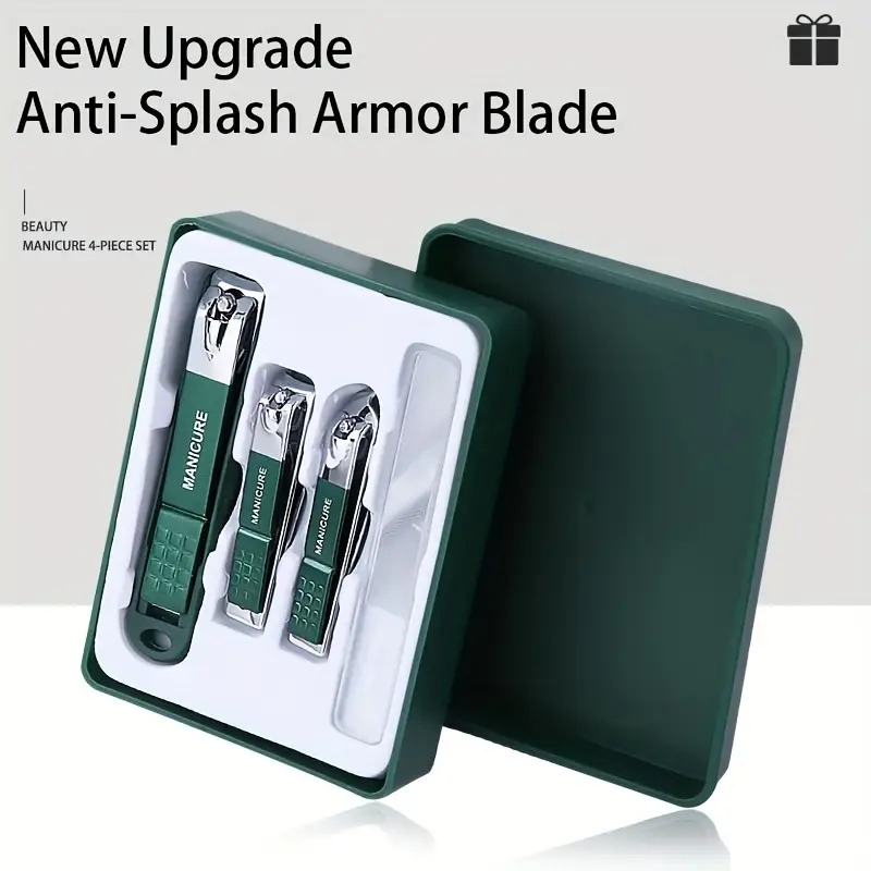 nail clippers with nail file set sharp edge fingernail and toenail clipper cutter nail file thick nail trimmer stainless steel toenail clipper for manicure and pedicure details 2