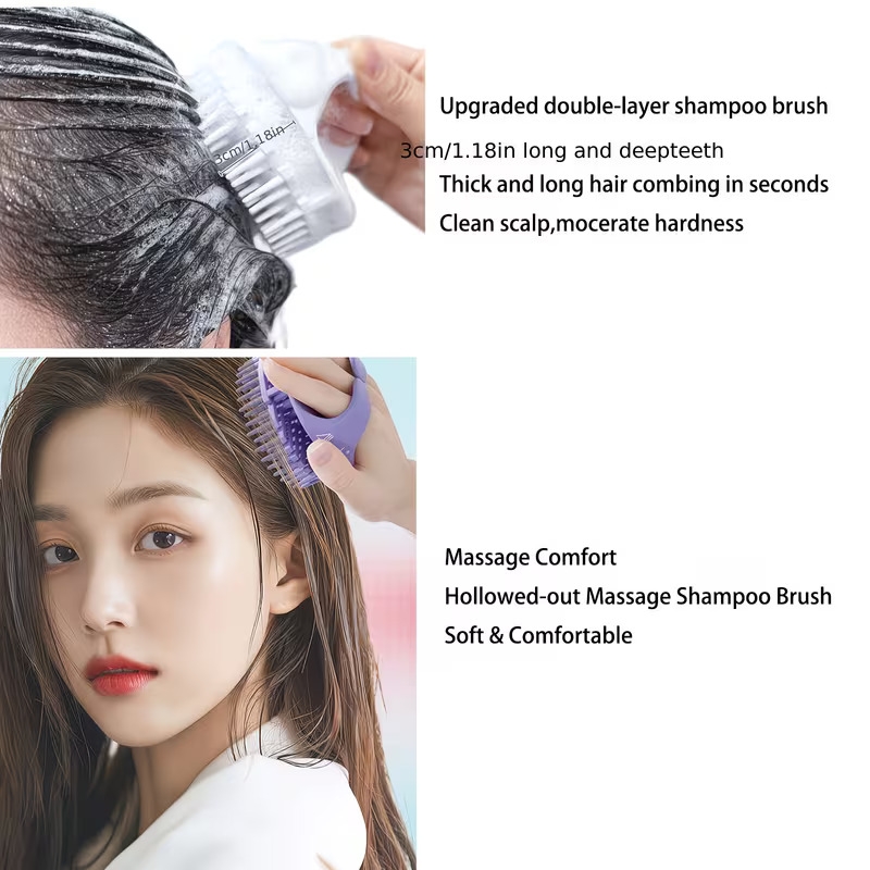 4pcs body brush set long handled back scrubber gentle hair and facial brush handheld bath brush non electric non deep cleaning and massage tool Product details 10