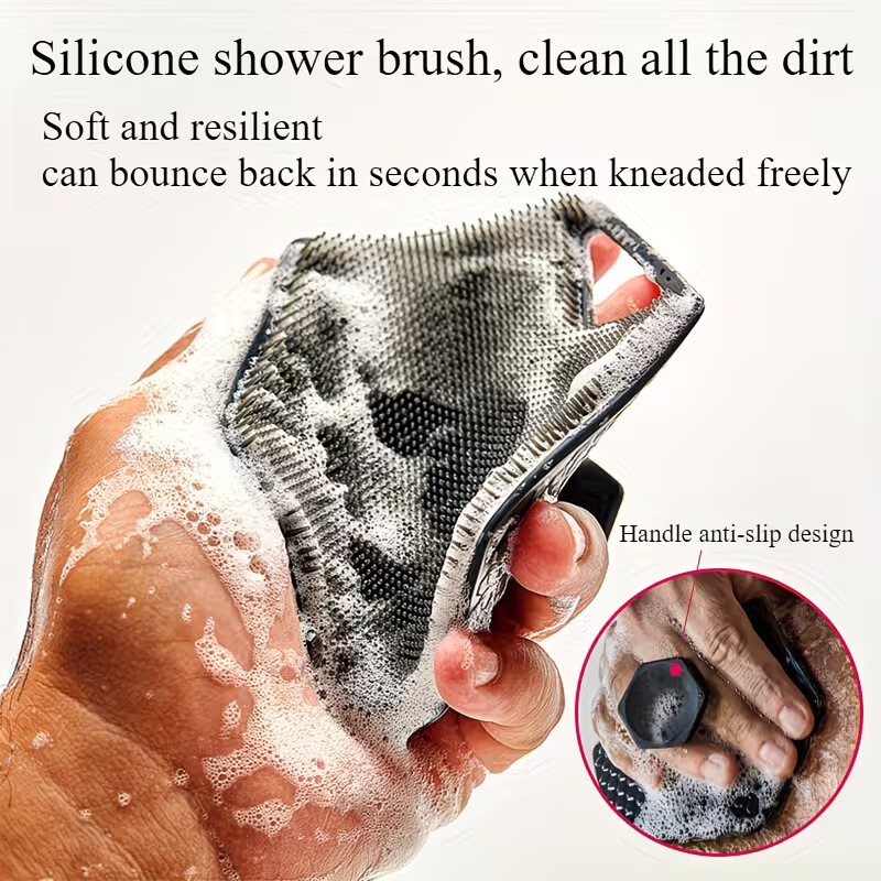 4pcs body brush set long handled back scrubber gentle hair and facial brush handheld bath brush non electric non deep cleaning and massage tool Product details 7