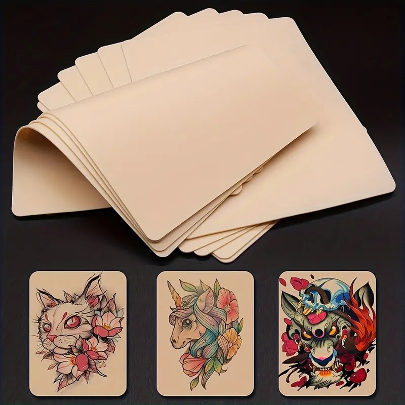 5pcs dual sided tattoo practice skin sheets 19 x 14 3cm silicone microblading practice skin for eyebrows lips ideal for beginners pros tools   beginner tattoo kit intricate patterns smooth texture tattoo skin practice 1