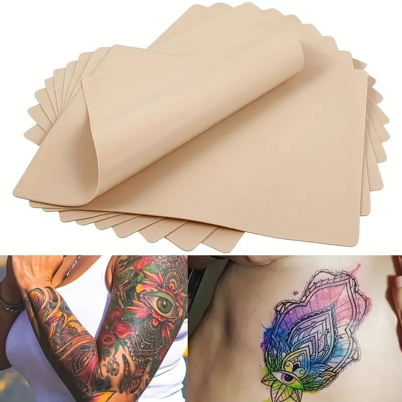 5pcs dual sided tattoo practice skin sheets 19 x 14 3cm silicone microblading practice skin for eyebrows lips ideal for beginners pros tools   beginner tattoo kit intricate patterns smooth texture tattoo skin practice 2