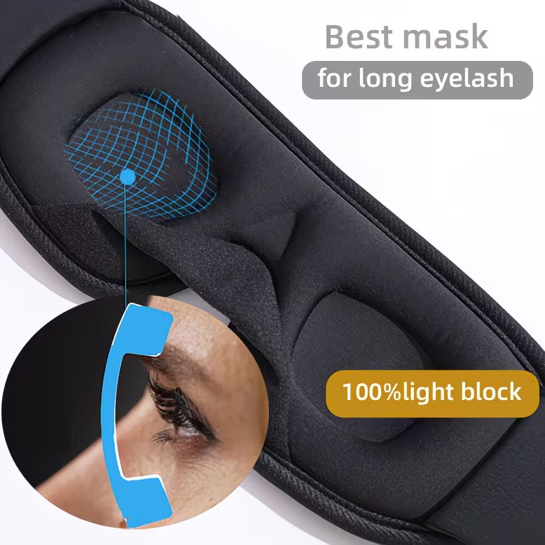 1pc 3d wireless sleep mask featuring 5 2 wireless earphones sleeping mask a type c charging music eye mask suitable for men and women Product details 3