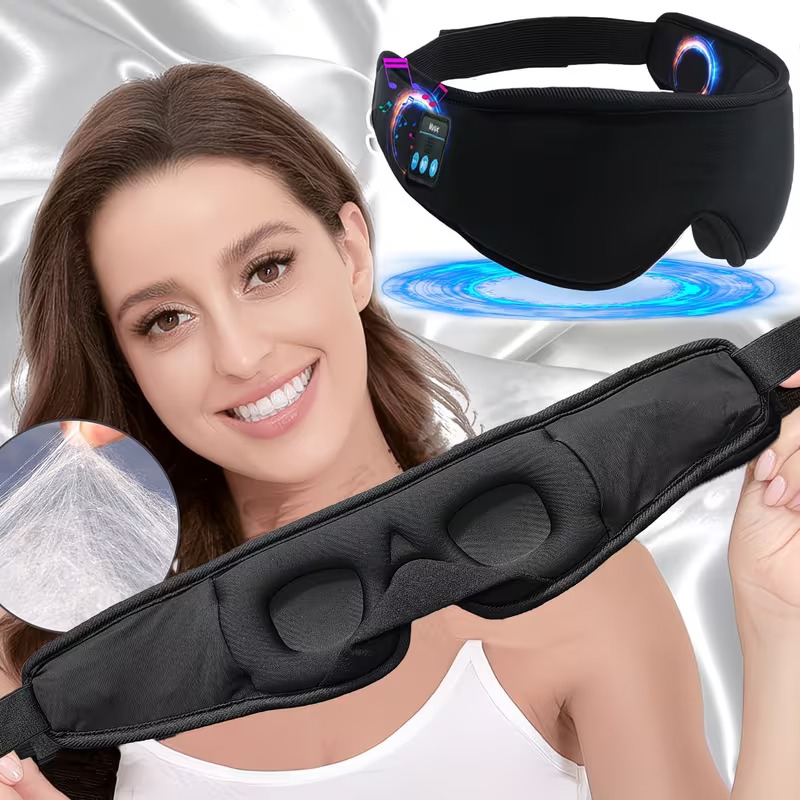 1pc 3d wireless sleep mask featuring 5 2 wireless earphones sleeping mask a type c charging music eye mask suitable for men and women Product details 1