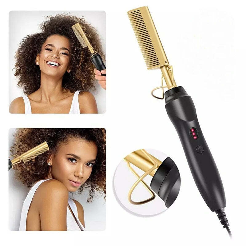 Gold Ceramic Professional Straightening Comb 176804