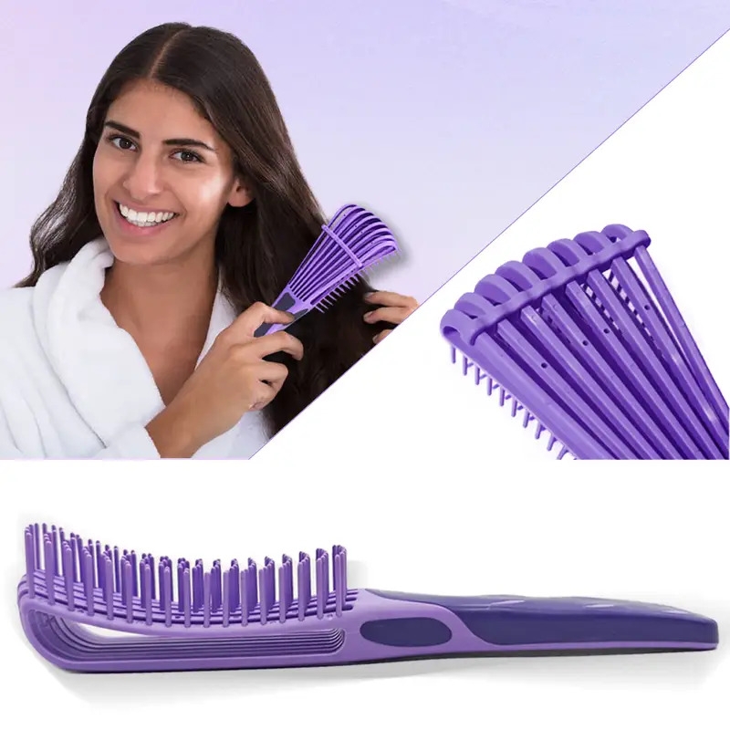 11 pcsstyle set durable spray bottle hollow brush shampoo brush rat tail hair comb wide tooth comb edge brush eyebrow brush crocodile clip scalp massage detangling brush anti static smooth hair knots comb for salon hairdressing tools details 7
