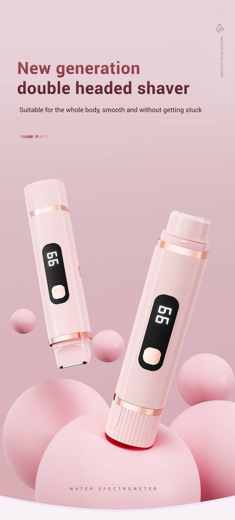 2025 Best Seller Lady Epilator Hair Trimmer Remover Rechargeable Double Heads Painless Electric Shaver for Woman Bikini Body