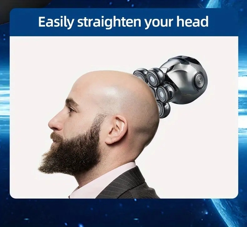 5 in 1 electric shaver usb rechargeable bald self help hair clipper shaver 7d multifunctional shaver used for nose hair trimmer face brush massager hair clipper beauty suit shaver waterproof details 4
