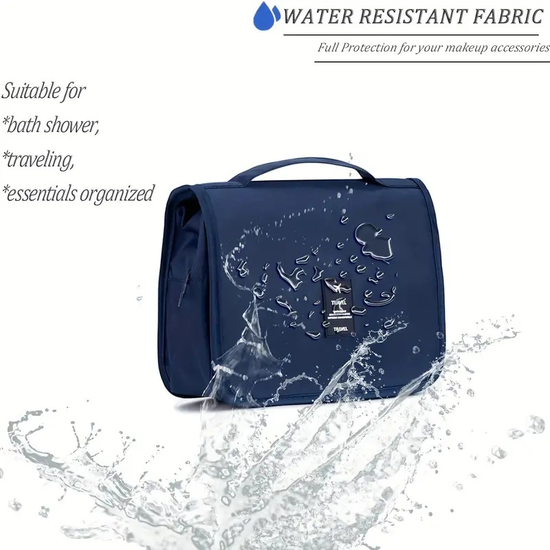 portable hanging makeup bag lightweight solid color hanging toiletry wash bag versatile cosmetic organizer details 3