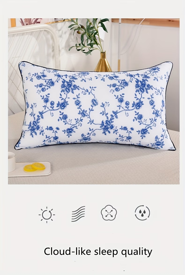 两件装经典蓝白图案高品质睡眠枕星级酒店级枕芯经典蓝白图案枕芯 商品详情 2