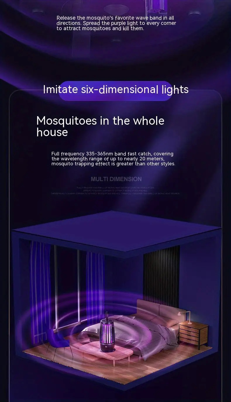 mosquito lamp fly canteen restaurant commercial mosquito trap household indoor balcony mosquito lure artifact electric shock mosquito killing details 4