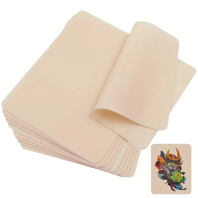 5pcs dual sided tattoo practice skin sheets 19 x 14 3cm silicone microblading practice skin for eyebrows lips ideal for beginners pros tools   beginner tattoo kit intricate patterns smooth texture tattoo skin practice 6