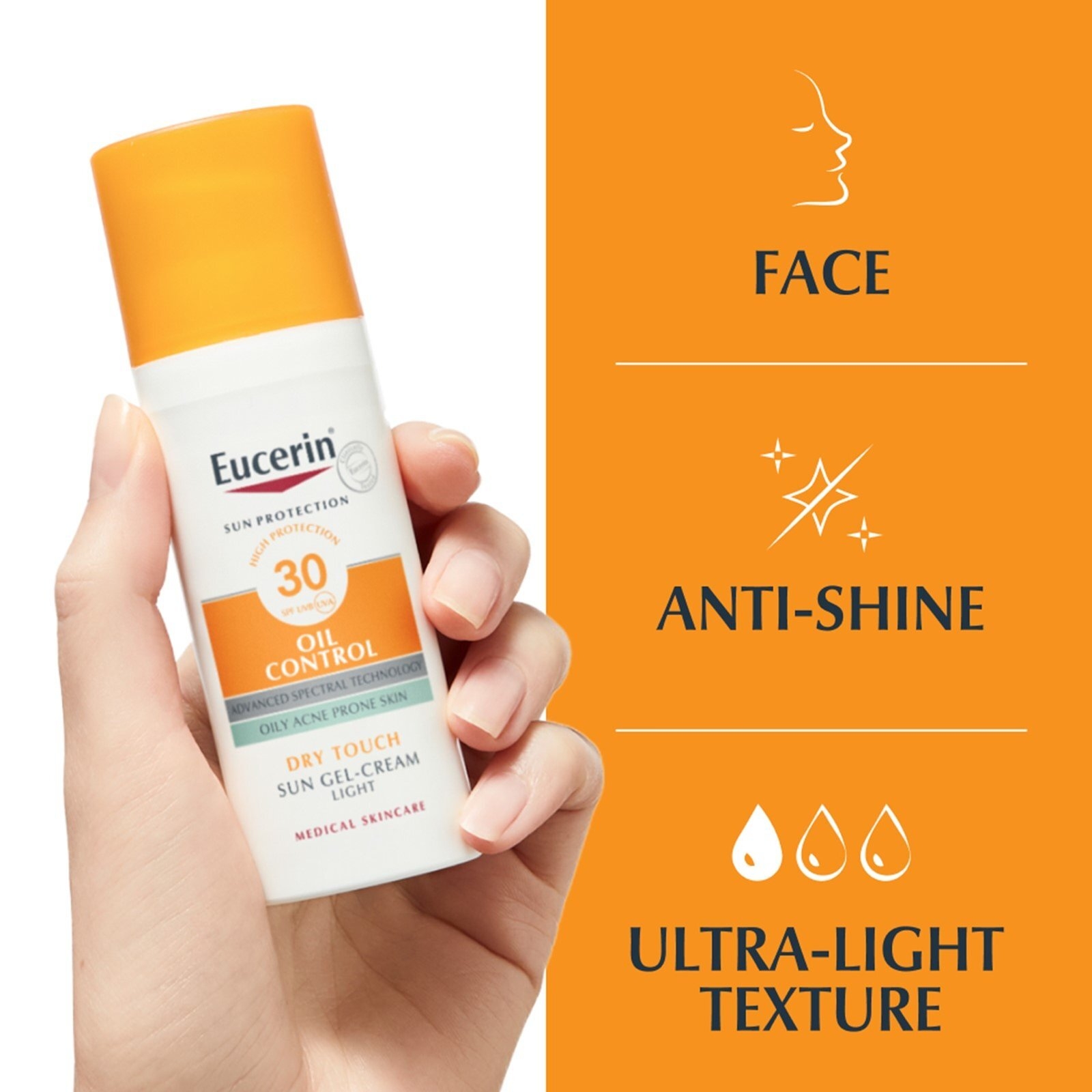 Eucerin Sun Oil Control Dry Touch Sun Gel-Cream SPF30 Sunscreen 50ml (1.69floz)