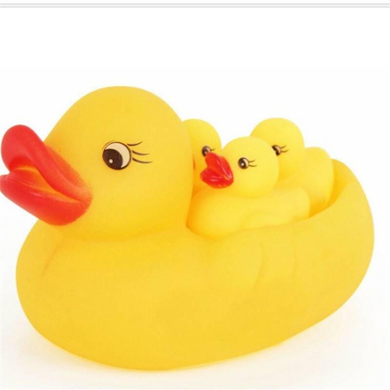 Hand kneading sound animal doll one big three small toys children bathing doll small toys