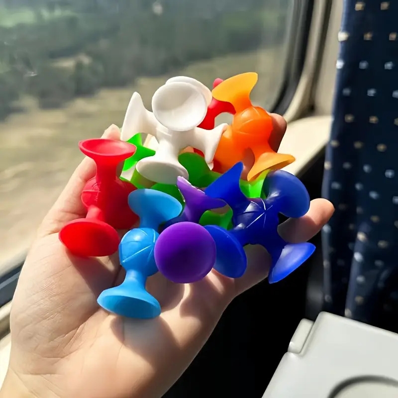 40件彩色硅胶吸盘积木套装，建筑感官玩具，旅行玩具，窗户玩具，感恩节圣诞节生日派对礼物 - 无需电池，适合万圣节、圣诞节活动及派对用品 商品详情 5