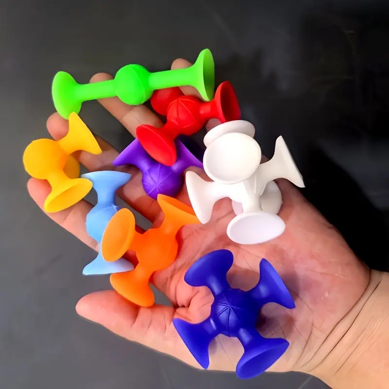 40件彩色硅胶吸盘积木套装，建筑感官玩具，旅行玩具，窗户玩具，感恩节圣诞节生日派对礼物 - 无需电池，适合万圣节、圣诞节活动及派对用品 商品详情 7