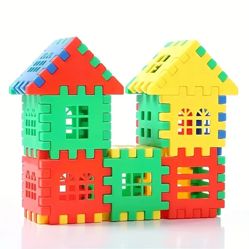 68pcs super fun building blocks house splicing toys montessori preschool toys fine motor skills education classification and matching childrens education stacked toys random colors 5
