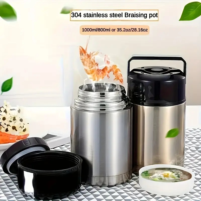   of lunch box large container stainless steel vacuum bottle portable stainless   bowl suitable for back to school classroom and kitchen supplies leak proof design with thermal lid   office lunches school meals and outdoor dining Product details 0