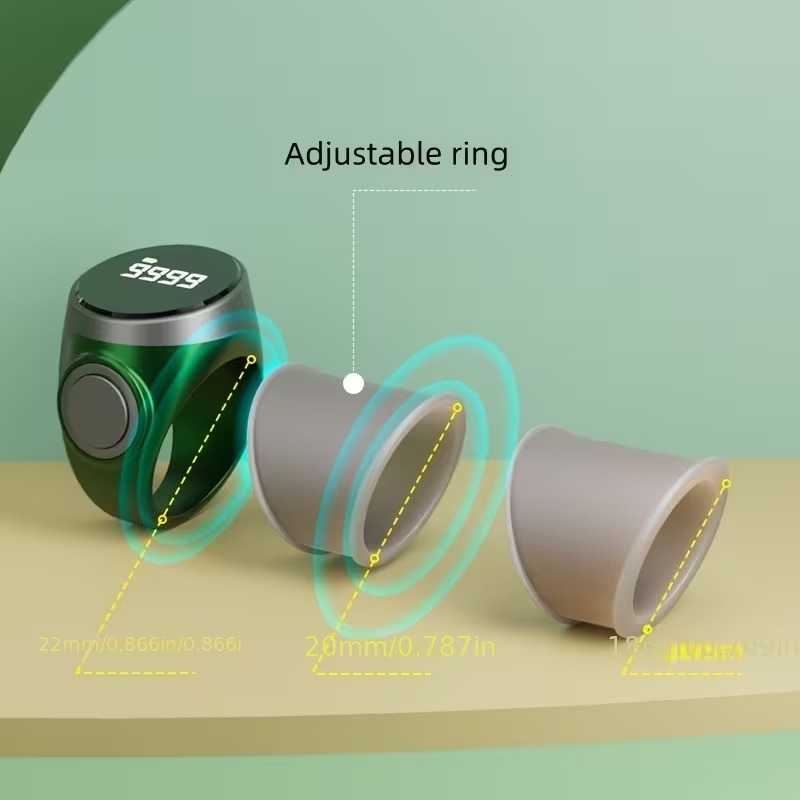 oled display counting ring tasbih featuring friendly adjustable silicone ring easy to and convenient with a type c charging interface for easy suitable for prayer counting zikr dhikr Product details 4