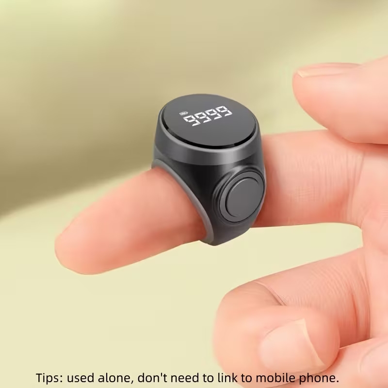 oled display counting ring tasbih featuring friendly adjustable silicone ring easy to and convenient with a type c charging interface for easy suitable for prayer counting zikr dhikr Product details 0