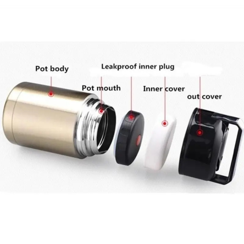 [stainless steel lunch box] portable 800ml stainless steel lunch box | large capacity   containers vacuum flasks, back to school Product details 0