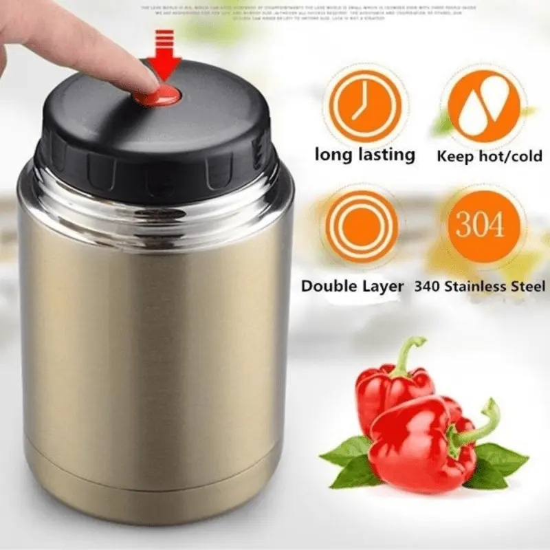 304 stainless steel vacuum insulated stew pot - large capacity, microwave safe, ideal for home use & outdoor food storage,   soups,  , and more, food storage solution|vacuum insulated pot|durable kitchenware, lunch box for school, lunchbox Product details 0