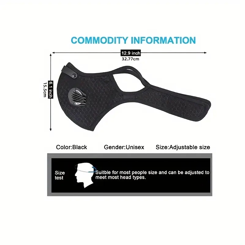 1 2pcs removable face mask reusable face mask with exhalation valve transparent and visible removable eye mask oral filter outdoor activity equipment dustproof suitable for women and men 4