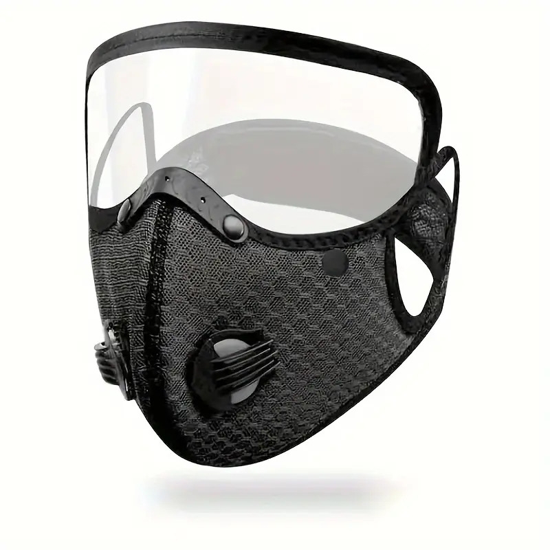 1 2pcs removable face mask reusable face mask with exhalation valve transparent and visible removable eye mask oral filter outdoor activity equipment dustproof suitable for women and men 2
