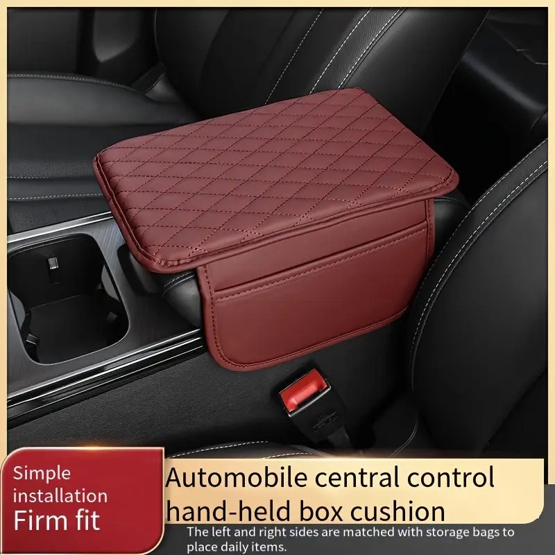 1pc car armrest box heightening pad with side storage bag car armrest box lengthening widening pad universal for four seasons details 0