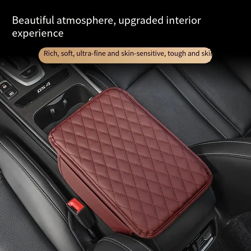 1pc car armrest box heightening pad with side storage bag car armrest box lengthening widening pad universal for four seasons details 1