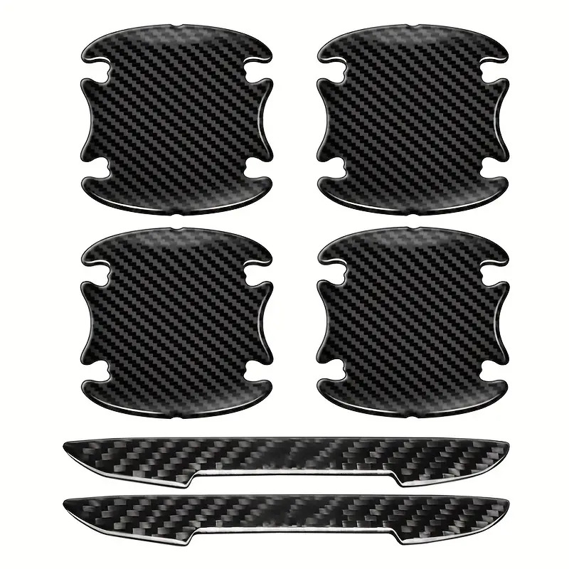 14pcs car door handle cup scratch protector carbon fiber 3d anti scratch protective films car door bowl door side paint stickers universal details 2