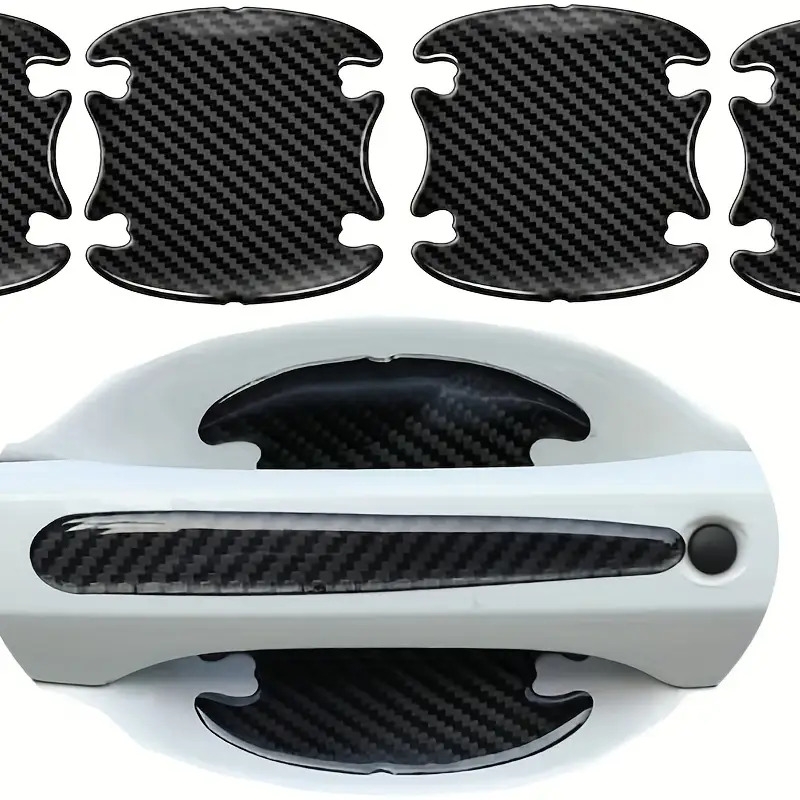 14pcs car door handle cup scratch protector carbon fiber 3d anti scratch protective films car door bowl door side paint stickers universal details 3