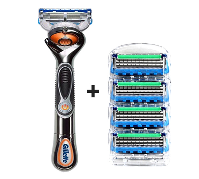 2 Gillette Fusion Proglide Flexball Power Razor Electric Shaving Razors Blades for men Safety Shave Men'S Beard Shaver 1 Holder 5 Blade