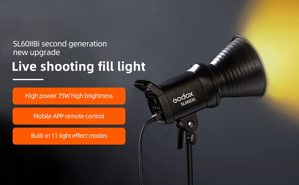 Godox SL60IIBi 75W LED Continuous Video Light, Bowens Mount 25100Lux@5600K, Dual Color Temperature, Brightness Adjustment, App Control, Suitable for Interviews, Portraits, Still Life, Video Shooting : Amazon.ca: Electronics