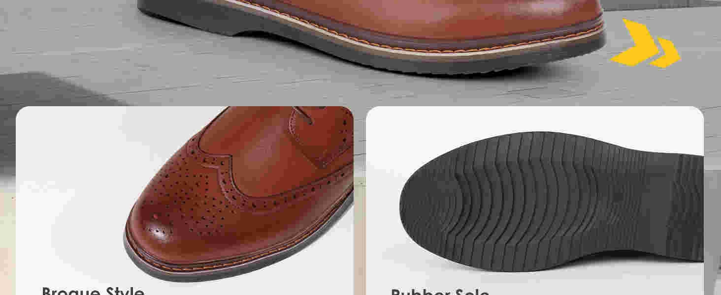 Hawkwell Men's Plus Size Brogue Oxfords