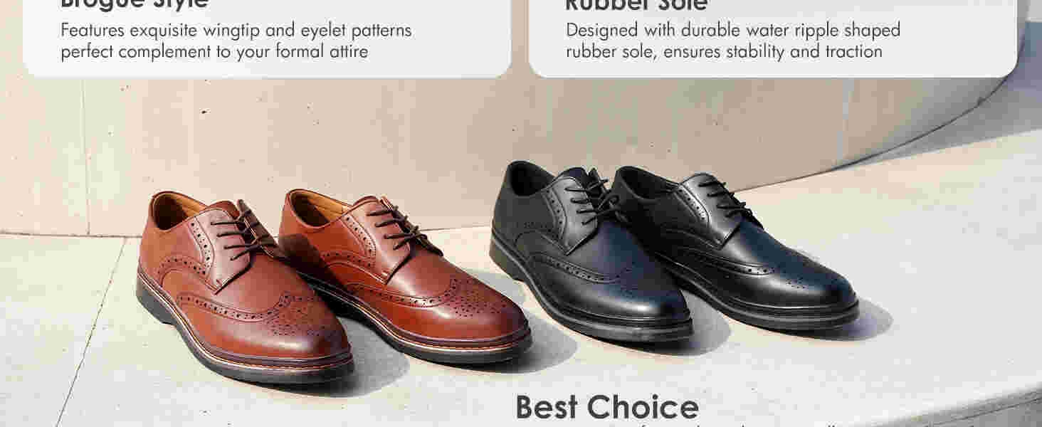 Hawkwell Men's Plus Size Brogue Oxfords