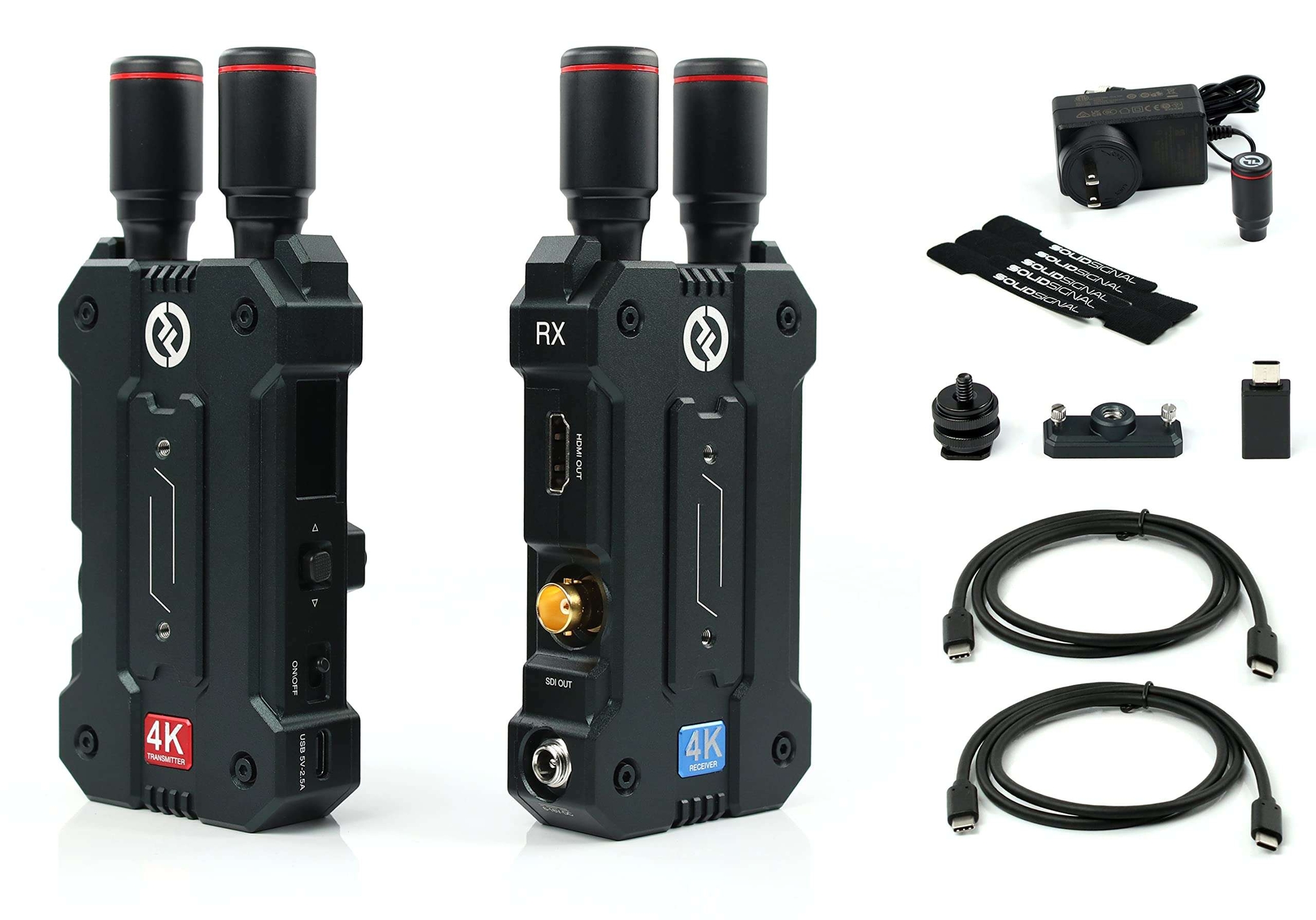 Amazon.com: Hollyland Mars 4K Wireless Video Transmission System | HDMI/SDI Streaming | Up to 450ft Range, 66ms Latency, 4Kp30, 1080p60 Livestream | Includes 2 x USB Type-C 3ft Cables and SolidSignal Cable