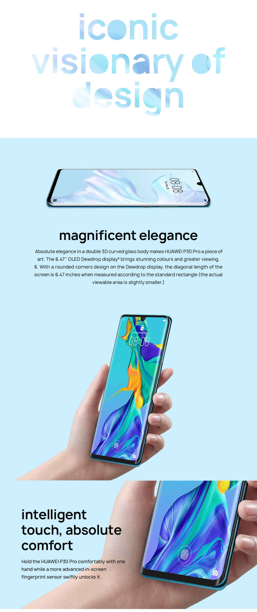 Huawei P30 Pro 6 Stunning 6.47 Inch OLED Display, Android.TM 9.0 Pie, EMUI  9.1.0 Sim-Free Smartphone - International Version (Midnight Black Dual Sim