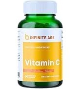 INFINITE AGE Organic Vitamin C Supplement for Immune Support - 400mg, 60 Capsules - USA Made, Veg...