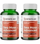 INFINITE AGE: 2 Pack, 1250mg Sea Moss Advanced Superfood, High-Potency, Vegan, Made in The USA - ...