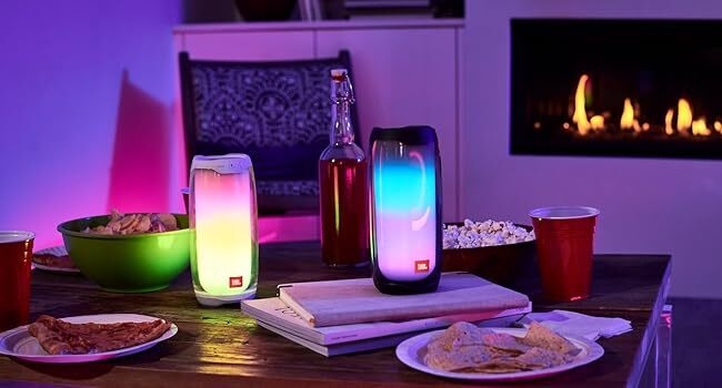 JBL Pulse 4 – Waterproof Portable Bluetooth Speaker with Light Show – Whtie  – McSteve