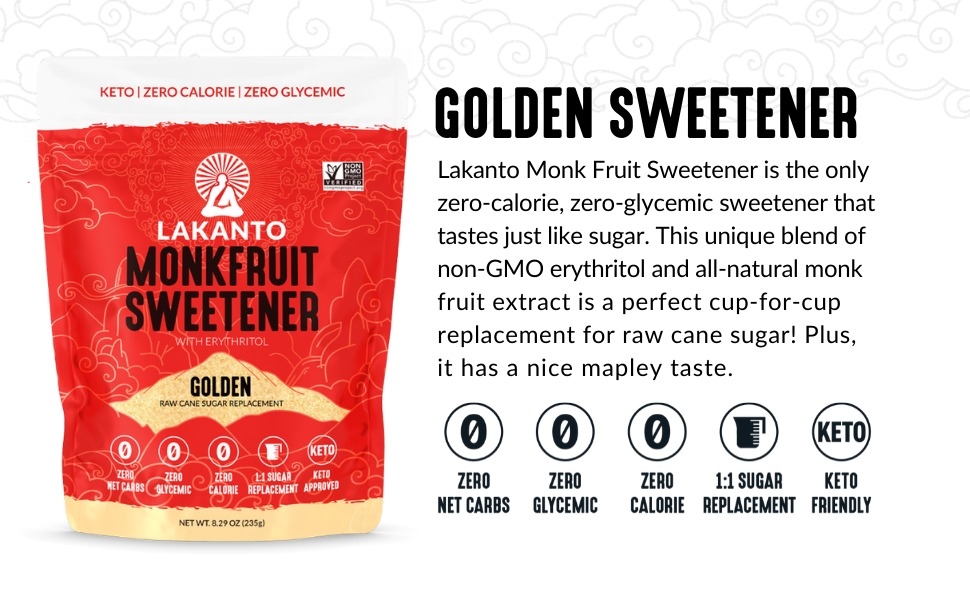 golden, lakanto, monkfruit sweetener