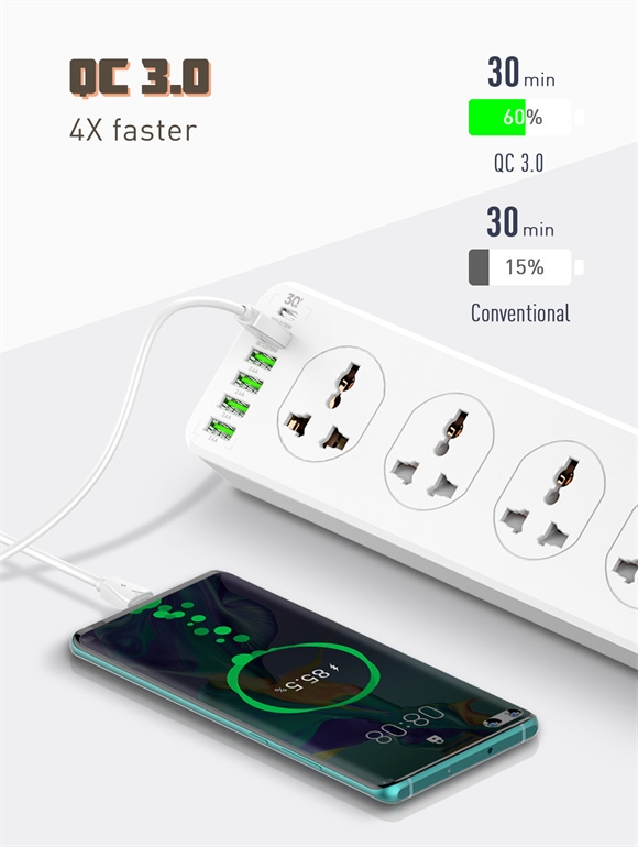 10 AC Outlets Universal Power Strip SC10610