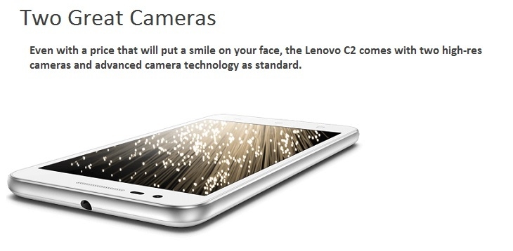 Lenovo Vibe C2 8MP + 5MP