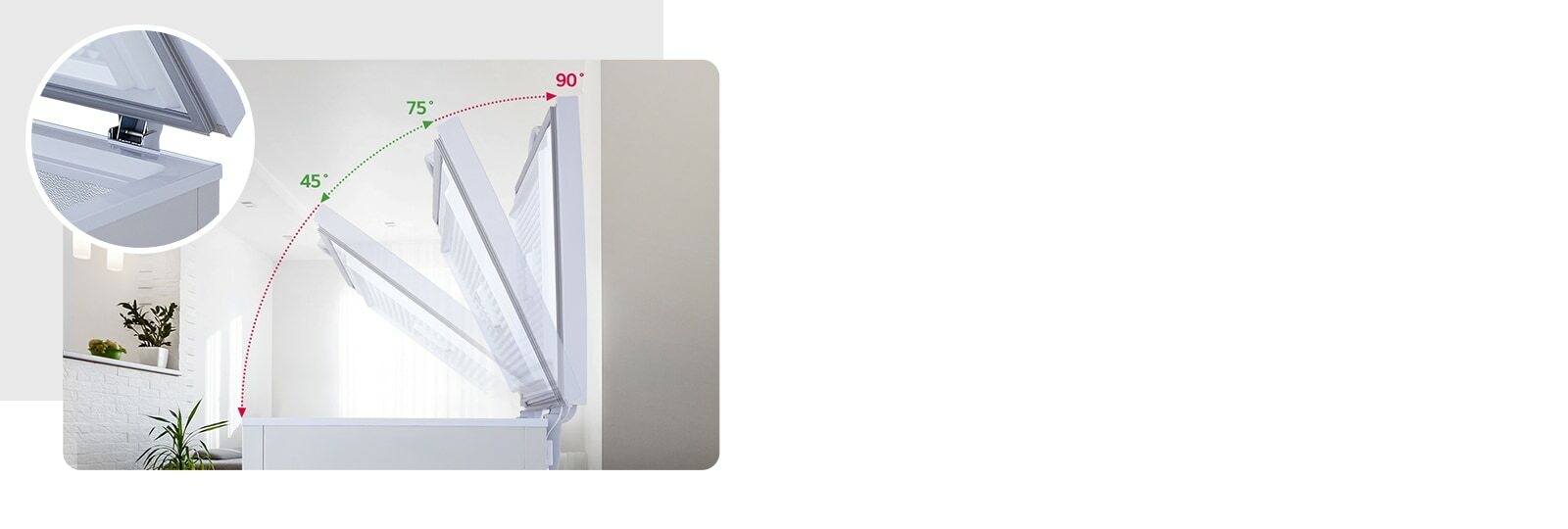 he opening of a door at various angles