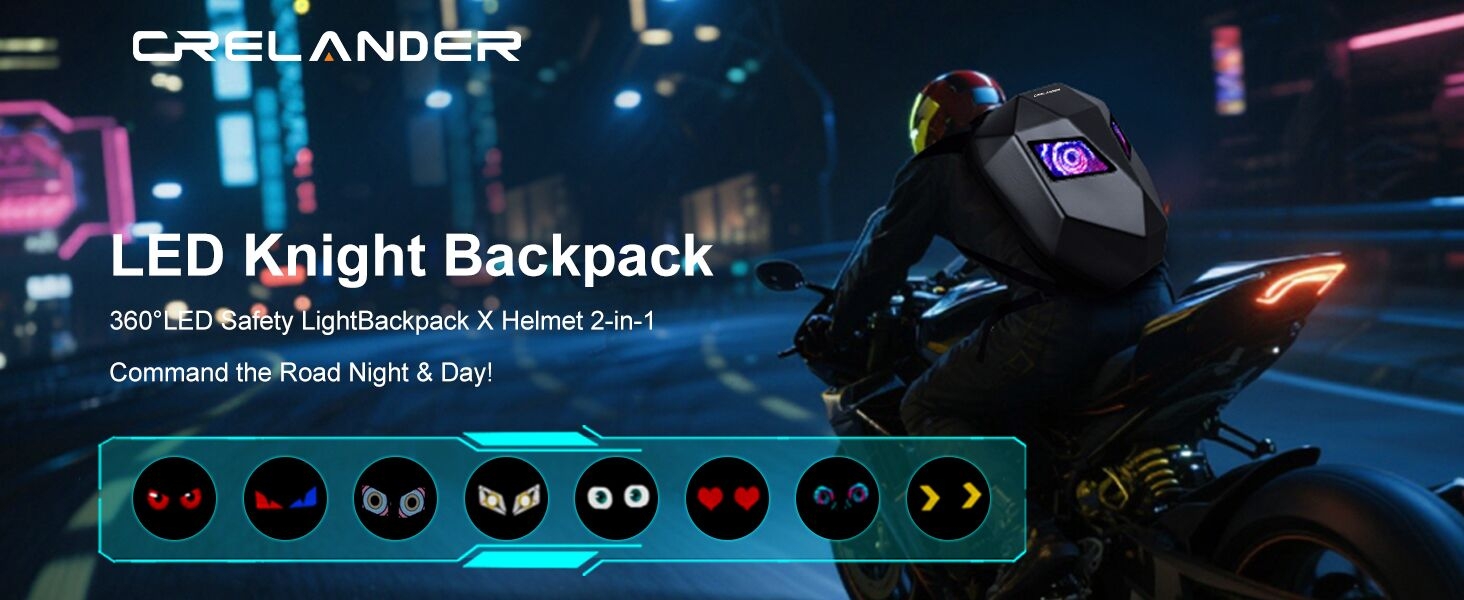 Crelander LED Motorcycle Backpack