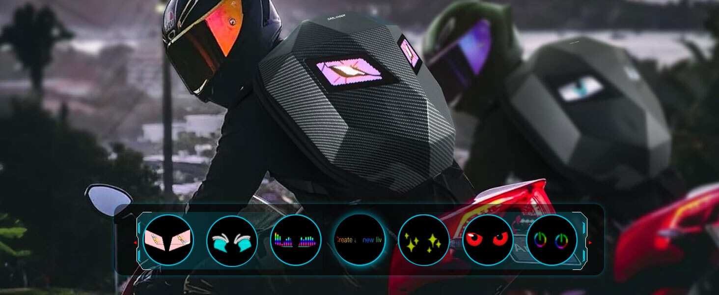 LED Knight Backpack, 19inch Waterproof Motorcycle Backpack